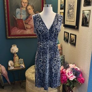 Tori Burch Carly Dress. Blue Snakeskin Silk Dress by Tori Burch. Small